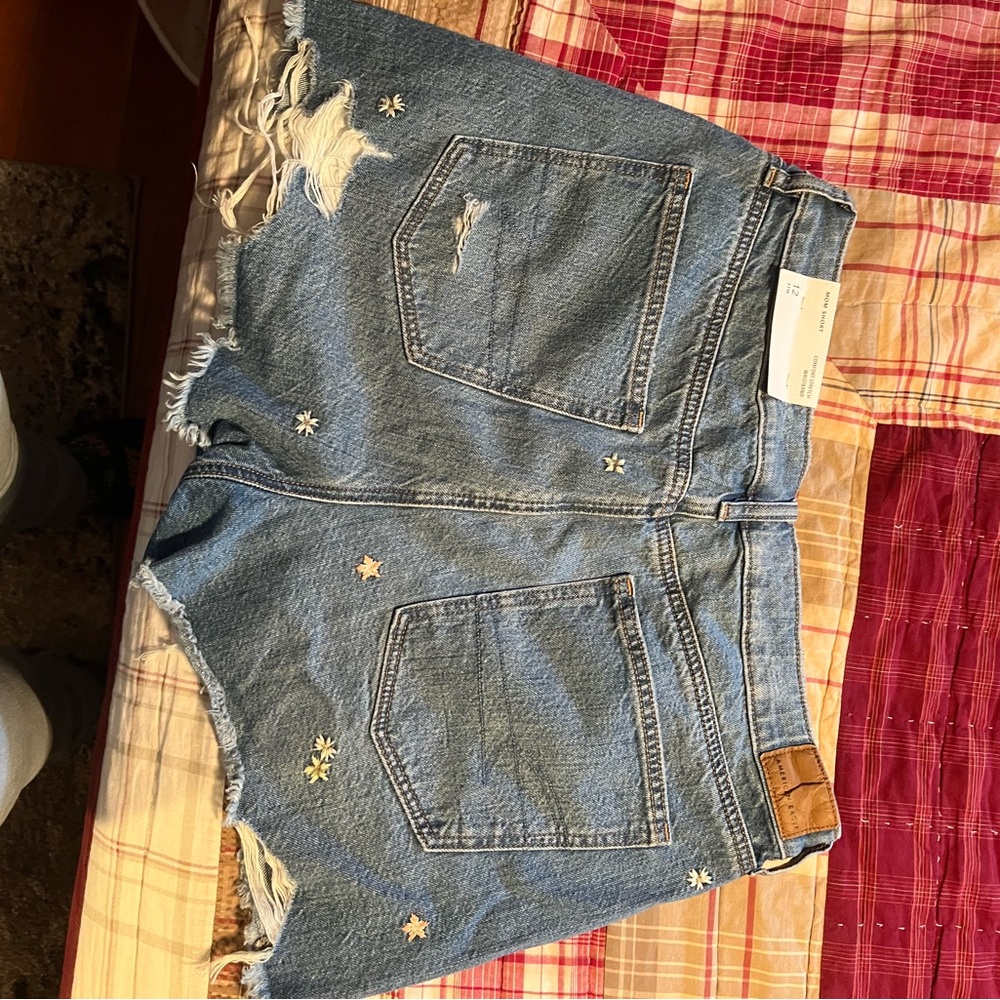 American Eagle Outfitters Blue Jean Shorts Distressed Frayed